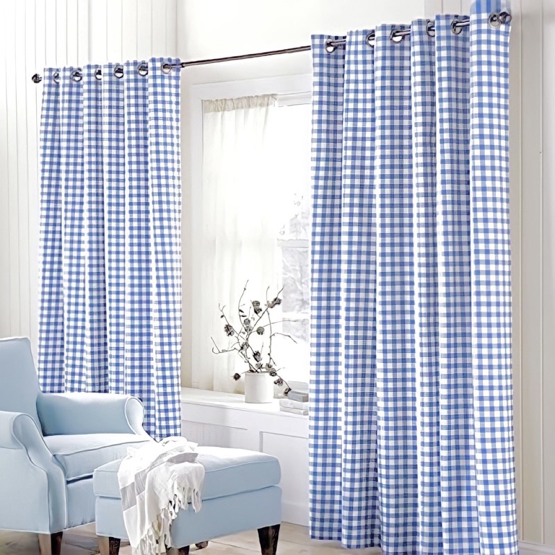 แนะนำ ผ้าม่าน ผ้าม่านสก็อตญี่ปุ่น🇯🇵สไตล์มินิมอล ผ้าม่านหน้าต่าง ผ้าม่านประตู (แบบห่วงตาไก่) ราคาพิเศษ มีเก็บเงินปลายทาง