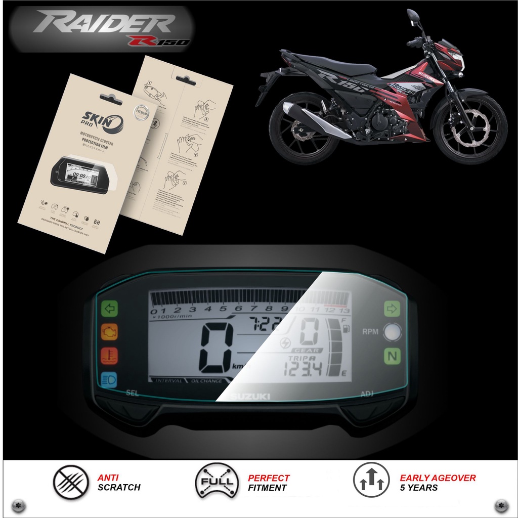 สติ๊กเกอร์ PPF ปกป้องหน้านาฬิกา SUZUKI RAIDER R150 FI - SUZUKI RAIDER R 150 RAIDER 150 FI