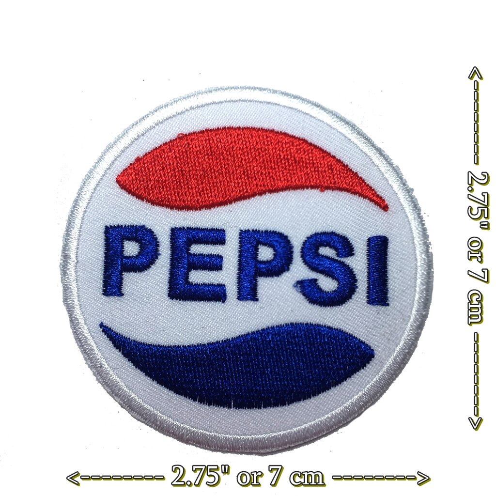 เป๊ปซี่ PEPSI ตัวรีดติดเสื้อ อาร์มรีด อาร์มปัก ตกแต่งเสื้อผ้า หมวก กระเป๋า แจ๊คเก็ตยีนส์ Food, Drink Embroidered Iron...