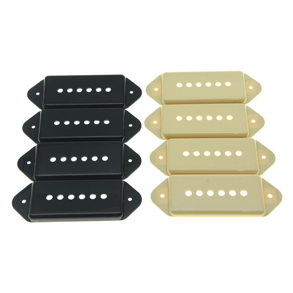 PF- แพ็ค 4 Parchment/พลาสติกสีดํา P90 Dogear Pickup Covers หูสุนัขกีตาร์ Pickup Cover Pole Spacing 1
