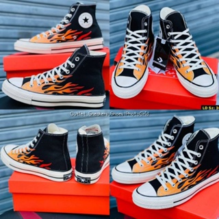 รองเท้า Converse Chuck Taylor High ลายไฟ ใส่ได้ทั้ง ชาย หญิง ส่งฟรี