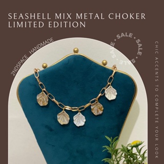 🔥SALE🔥สร้อยคอโซ่สายฝอใส่เที่ยวทะเลสวยๆ🌴✨🌈Mix&amp;Match ได้ทุกชุด🌈✨Seashell Charm Golden Chain✨❤️🌷พร้อมส่งนะค้า