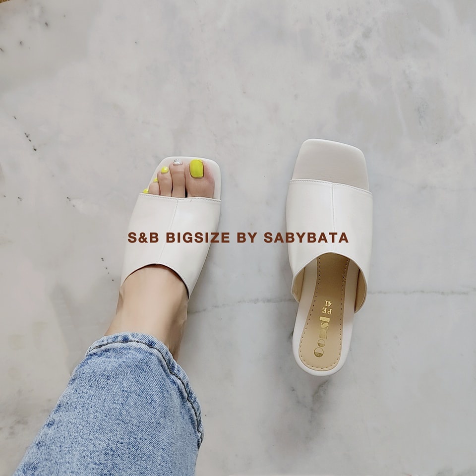 รองเท้าไซส์ใหญ่ 41-45 ♥️ รุ่น ZOEY ♥️ ส้น 3 นิ้ว เรียบแต่โก้ รองเท้าส้นสูง สไตล์ HM Bigsize Plussize