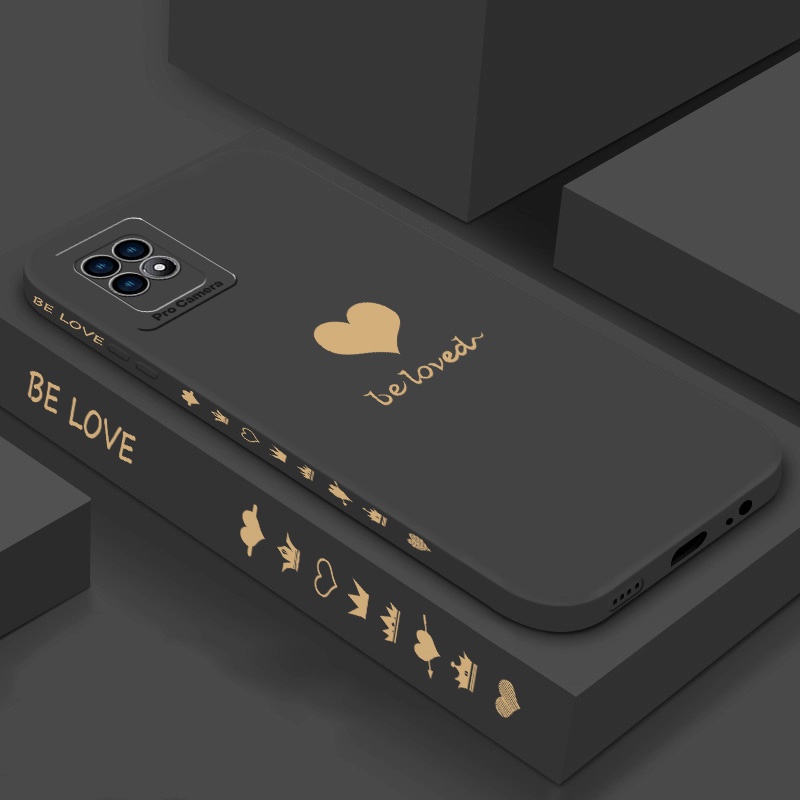 ปลอกRealme RMX3286 RMX3151 RMX1941 RMX1821 RMX3241 RMX2075 Love Heart Squareซิลิโคนเคสโทรศัพท์นุ่มPr