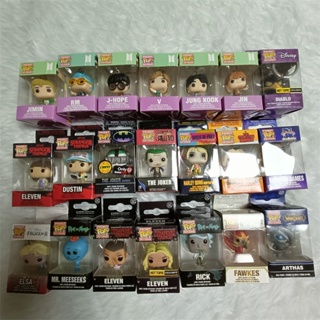 Funko พวงกุญแจฟิกเกอร์ BTS Kpop Stranger Things Suicide Squad Frozen Dustin Jungkook Jimin V RM J-Hope Jung Kook สุ่มสี