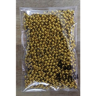 ลูกปัดกลมพลาสติกเคลือบทอง ขนาด4มม.40กรัม50บาท