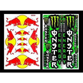 กระทิงแดง Monster RedBull สติ๊กเกอร์Racing สติ๊กเกอร์ติดรถ สติ๊กเกอร์แต่งรถมอเตอร์ไซค์ บิ๊กไบค์ ติดรถยนต์ หมวกกันน็อค