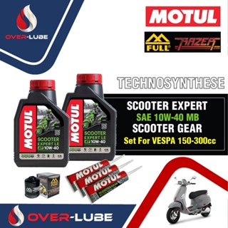 เซตน้ำมันเครื่อง Motul Scooter Expert LE 4T 10W-40 สำหรับ สำหรับ Vespa 125 , 150 , 300 ทุกรุ่น ครบชุด