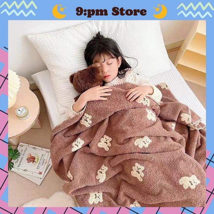 ผ้าห่มสําหรับเด็กไปโรงเรียน ผ้าห่มฟลีซเด็กระดับพรีเมียม CASHMERE ขนาด 1m2x1m5 - 9pmStore CH01
