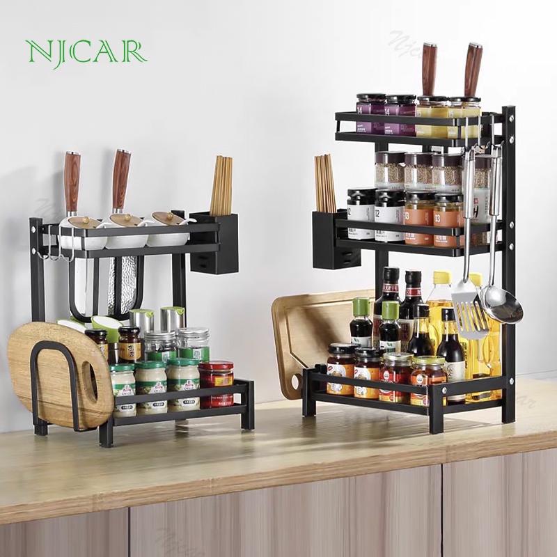 NJCAR CF102 ชั้นวางของในครัว วางขวดเครื่องปรุง สแตนเลส 2-3 ชั้น