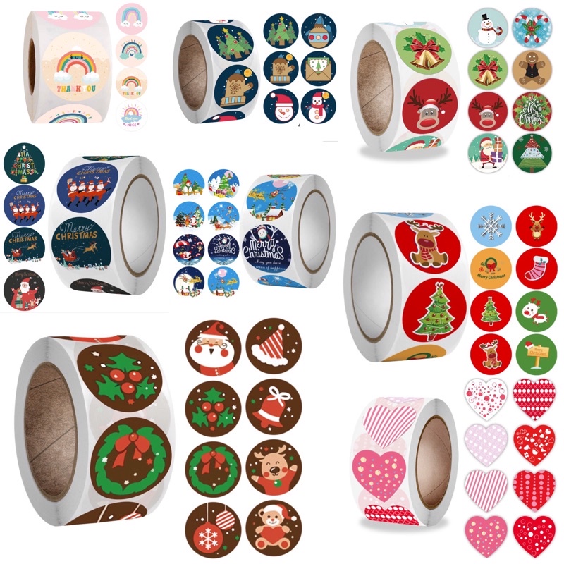 พร้อมส่ง♥️ สติ๊กเกอร์ขอบคุณน่ารัก Christmas ต้อนรับคริสต์มาสสติ๊กเกอร์ขอบคุณ สติ๊กเกอร์ป้ายไซต์ สติ๊กเกอร์เบเกอร์รี่