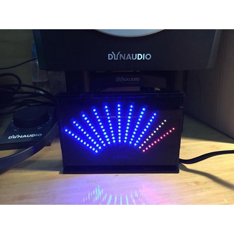 Fan-shaped Audio Level Meter Audio LED Display Music Spectrum Analyzer FOR pc mp3 Amplifier VU METER   CASE 5v usb power
