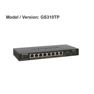 Netgear รุ่น GS310TP 10-port Gigabit Ethernet Smart Managed Pro poe Switch 8 PoE 2 x1G SFP (55w)