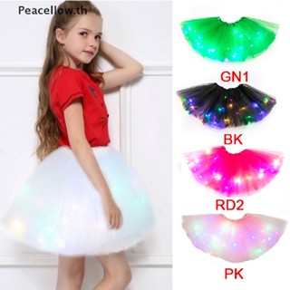 Peacellow   Kids Girls LED Light Up Ballet Dance Tulle Tutu Skirt Multicolor   TH