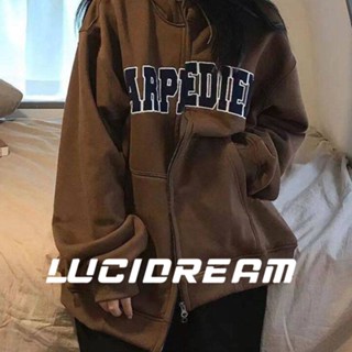 LUCIDREAM เสื้อกันหนาว เสื้อแขนยาว เสื้อกันหนาว ผู้หญิง 2022สินค้ามาใหม่ เกาหลี ใส่สบายๆ ทรงหลวม สไตล์สปอร์ต 37Z2290718