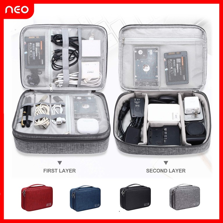 【พร้อมส่ง】กระเป๋าอุปกรณ์เสริมมือถือ กระเป๋าอุปกรณ์ไอที สายชาร์จ หูฟัง อะแดปเตอร์ แบตสำรอง Power bank