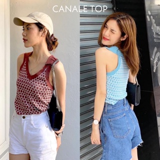 CANALE TOP 🤎👀 เสื้อไหมพรมแขนกุด ดีเทลเว้าแขน ใสแล้วดูผอม พรางแขน พร้อมถักลายชิคๆ