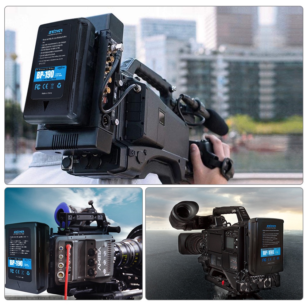SKOWER 14.8V 198Wh(13400mAh) BP-190 V-Mount V-Lock V-Shape V Mount Rechargeable Li-ion Battery With USB Port D-Tap Cha #8