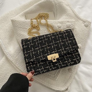 ล้าง สต๊อก ⚡กระเป๋าผ้าทวีด tweed แบบใหม่เลยค่ะ 👜✨ อะไหล่สีทอง สวยหรู พร้อมจัดส่งจากไทยทันที