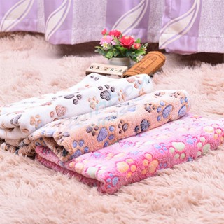 Rainbow ผ้าห่ม ชนิดผ้ากำมะหยี่ พิมพ์ลายอุ้งเท้าแมวน่ารัก สำหรับสัตว์เลี้ยง Pet blanket [A619]