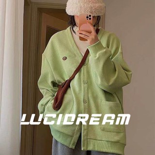 LUCIDREAM  เสื้อกันหนาว เสื้อแขนยาว เสื้อกันหนาว ผู้หญิง 2022สินค้ามาใหม่ วินเทจ Oversize เกาหลี ใส่สบายๆ ทรงหลวม สไตล์สปอร์ต Beautiful สวย ทันสมัย สไตล์เกาหลี HA220561-6 36Z230909