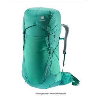 เป้ deuter รุ่น Aircontact Ultra 50+5 โลโก้ใหม่ ปี 2023 สีเขียว Fern Alpinegreen , สีเทา Tin Shale