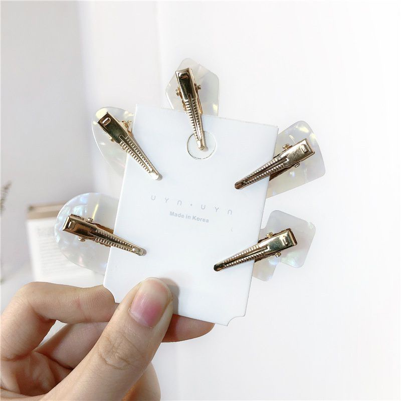 GGE-กิ๊บติดผมสีสะท้อนลายหินอ่อน✨✨🤍(พร้อมส่ง) - รูปที่ 2