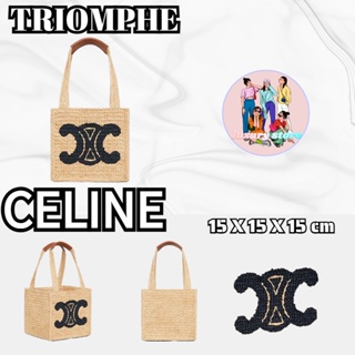 เซลีน Celine  TRIOMPHE/วัสดุจากพืช/หนังวัว/Cube Bag/รูปแบบล่าสุด/การจัดซื้อยุโรป