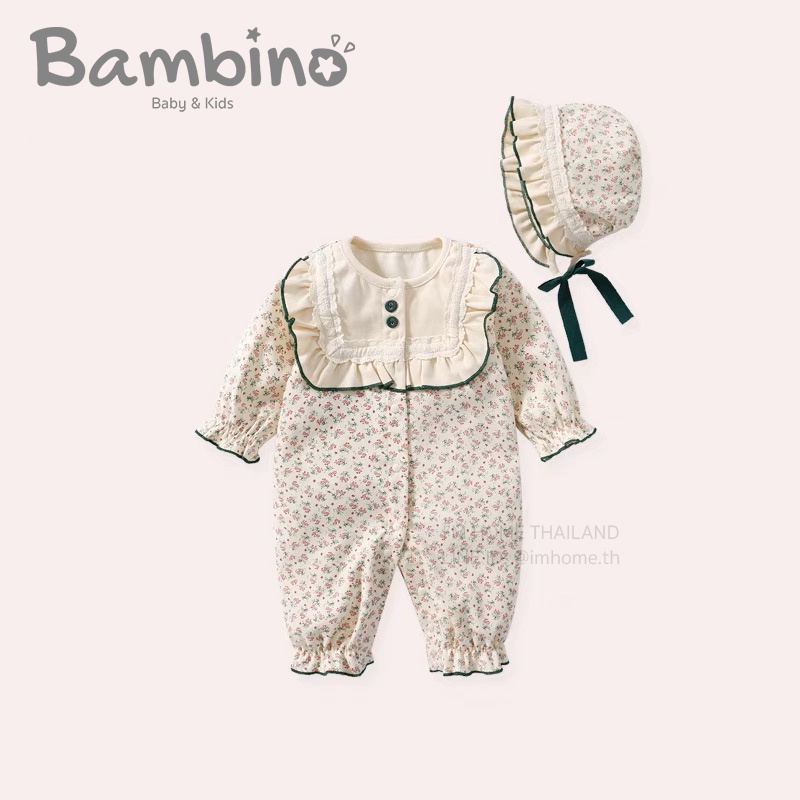 Bambino ชุดจั๊มสูทเด็กทารกผู้หญิง ชุดรอมเปอร์ ชุดบอดี้สูท ชุดเด็กอ่อน ชุดเด็กแรกเกิด Baby Bodysuits Jumpsuits