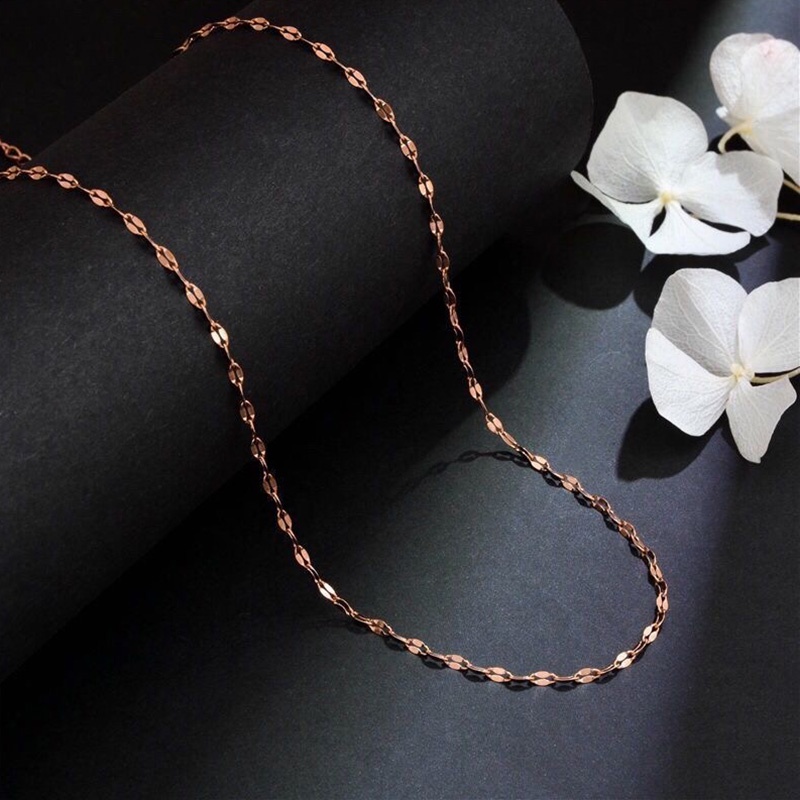 สร้อยคอโซ่ เหล็กไทเทเนียม ชุบทอง 18K หรูหรา diy - รูปที่ 3