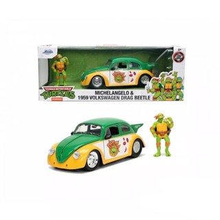 โมเดลรถเหล็ก 1/24 Michelangelo &amp; 1959 Volkswagen Drag Beetle [Jada]