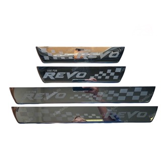 Scuff plate Double CAB Toyota Revo ชายบันได สคัพเพลท (สำหรับรถสี่ประตู/แปะชายบน) ใส่ได้ตั้งแต่ปี 2015-ปัจจุบัน