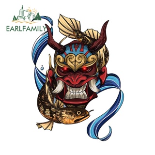 Earlfamily สติกเกอร์ไวนิล ลายอนิเมะ Samurai Mask Samurai กันน้ํา สําหรับติดตกแต่งรถยนต์ 13 ซม. x 9.5 ซม.