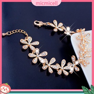 (micmicell) สร้อยข้อมือ จี้เกล็ดหิมะ ฝังพลอยเทียม ของขวัญแต่งงาน สําหรับผู้หญิง