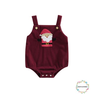 Babyclothes- ชุดรอมเปอร์ บอดี้สูท แขนกุด ลายซานตาคลอส ต้นไม้ กวาง คริสต์มาส ลําลอง สําหรับเด็กผู้หญิง เด็กผู้ชาย