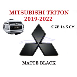 (1อัน) โลโก้กระจังหน้า สีดำด้าน รุ่นครอบทับ มิตซูบิชิ ไทรทัน 2019-2022 Mitsubishi triton GLX L200 ป้ายหน้ารถ โลโก้ LOGO