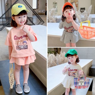 ชุดเสื้อผ้า แฟชั่นฤดูร้อน สําหรับเด็กผู้หญิง สองชิ้น