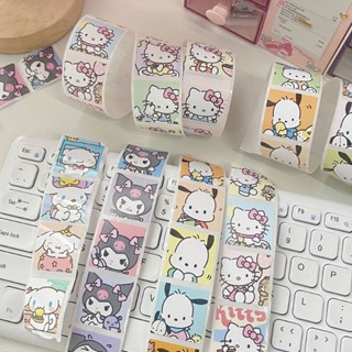 200 ชิ้น Sanrio สติกเกอร์ปิดผนึก น่ารัก Kuromi Cinnamoroll เทปฉลาก กล่องของขวัญ ตกแต่ง