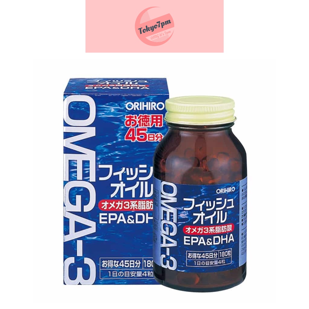 ORIHIRO Omega-3 Fish Oil EPA DHA น้ำมันปลา 180 แคปซูล