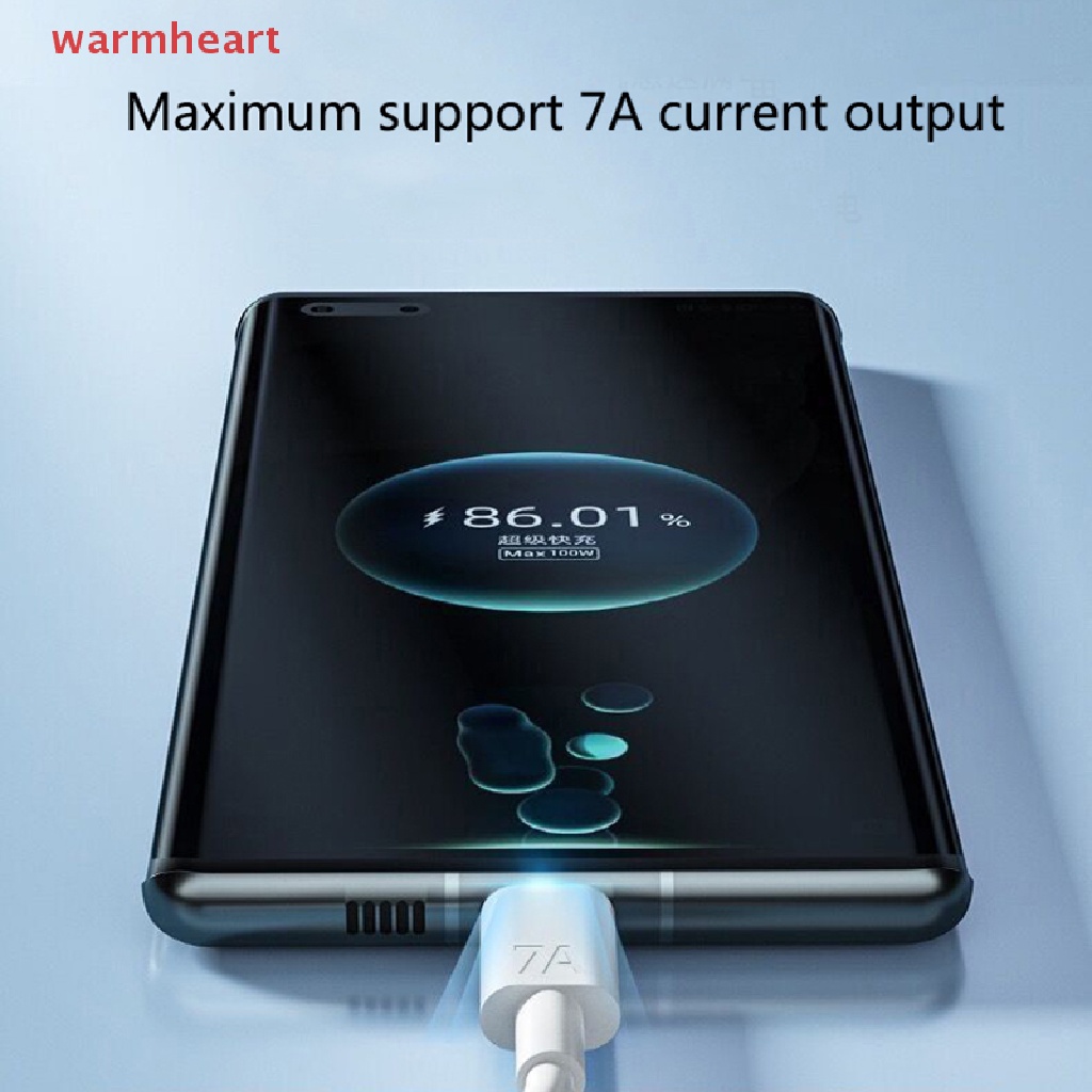 (warmheart) สายชาร์จ USB Type C 7A 100W ชาร์จเร็วมาก สําหรับ Huawei Xiaomi Samsung