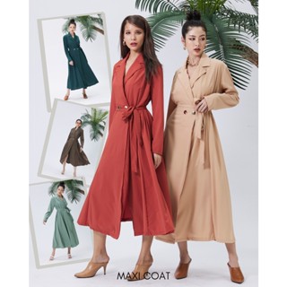 THONGYOY-maxi coat เดรสสีพื้นใส่ทำงาน ชุดทำงานสีพื้น เดรสสีเรียบ ชุดลำลอง ชุดทำงานพร้อมส่ง ชุดสีพื้น ชุดเดรสสุภาพ