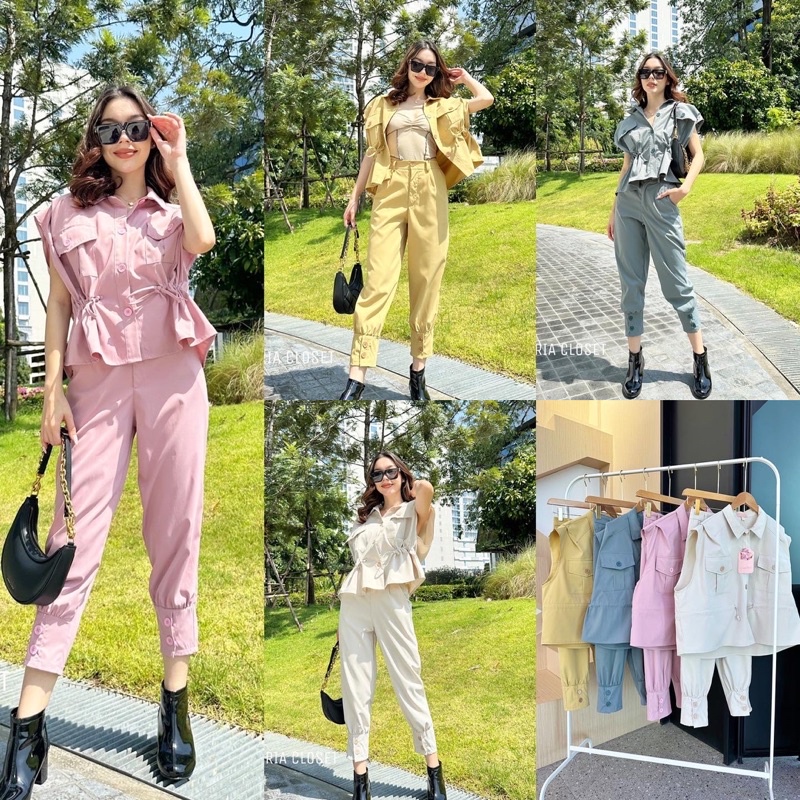 ✨Maria Closet ชุดเซ็ตสไตล์โคเรีย แบบเก๋ ผ้าดีมาก