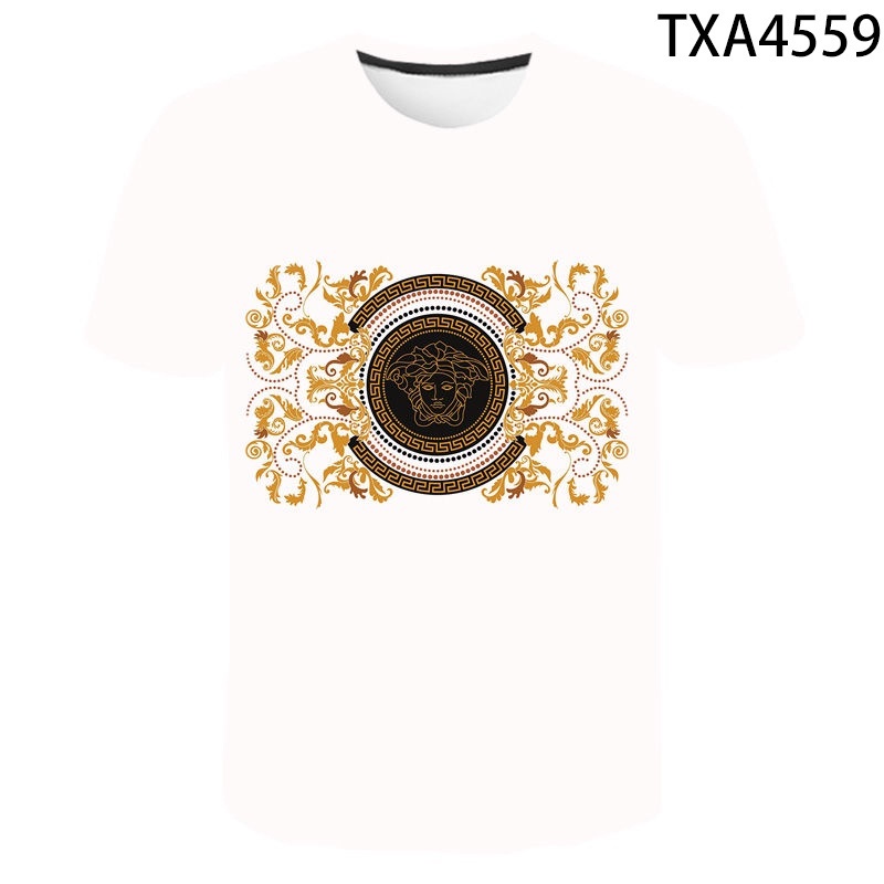 2021 New Summer Versace T shirt Fashion Streetwear Men Women 3D Printed T-shirts Cool Tops Tee #4