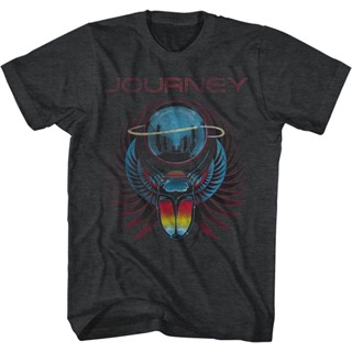 เสื้อยืดแขนสั้นลําลอง พิมพ์ลายวงร็อค Journey Scarab Beetle Planet Album Guitar สําหรับผู้ชาย และผู้ใหญ่