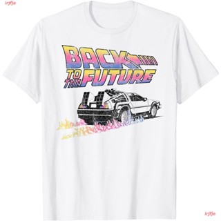 2022 Back To The Future DeLorean Flames T-Shirt เสื้อยืด ดพิมพ์ลาย เสื้อยืดผ้าฝ้าย คอกลม cotton ความนิยม sale Unisex