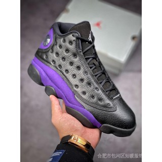 รองรับ Air Jordan 13 Retro "Court Purple" สีดําและสีม่วง