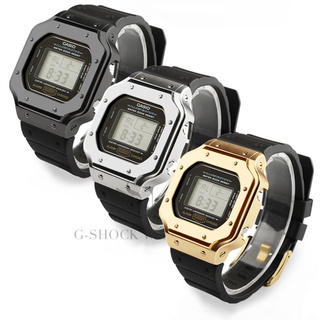 สายนาฬิกาสําหรับ Casio DW 5600 กรอบ Bezel GW-M5600 GWB5600HR DW5600E สายนาฬิกาสแตนเลสสตีลและสายเรซิน