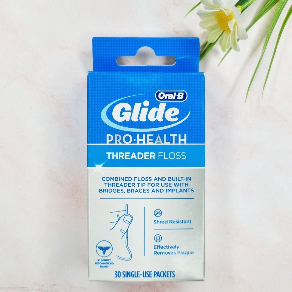 [Oral-B®] Pro-Health Threader Floss 30 Single-Use Packets ไหมขัดฟัน ออรัลบี ไกลด์ พร้อมปลายเกลียว