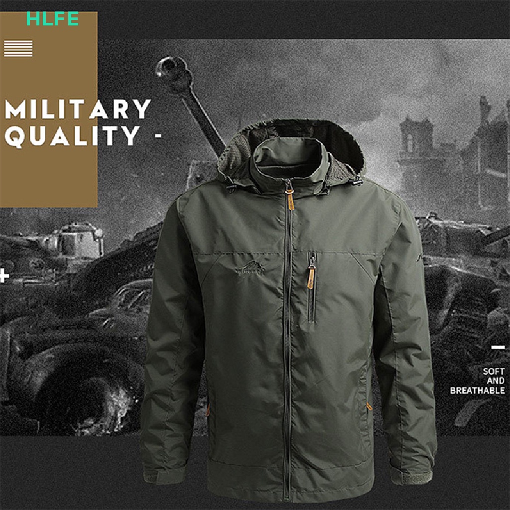 HL Men Windbreaker Military Field Jackets Outerwear Mens Winter Autumn Waterproof Flight Pilot Coat Hoodie Men Hung Army Clothes FE #4