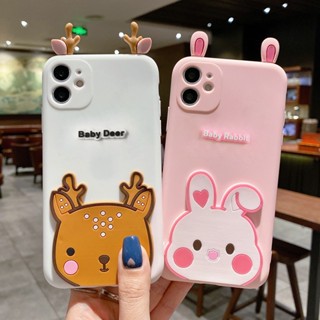 เคสโทรศัพท์มือถือ ลายการ์ตูนกระต่าย กวาง สําหรับ Samsung Galaxy A73 A13 A53 A23 A33 A52s A03s A22 A32 A52 A72 A31 A51 A71 A50 A10s A20s